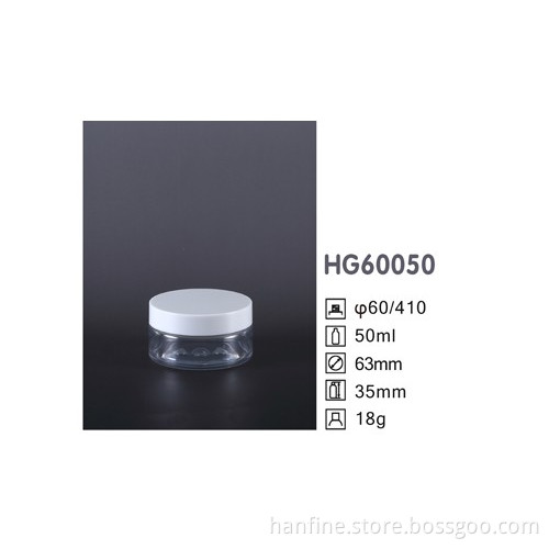 50g custom logo printing and label round plastic PET vitamin serum jar